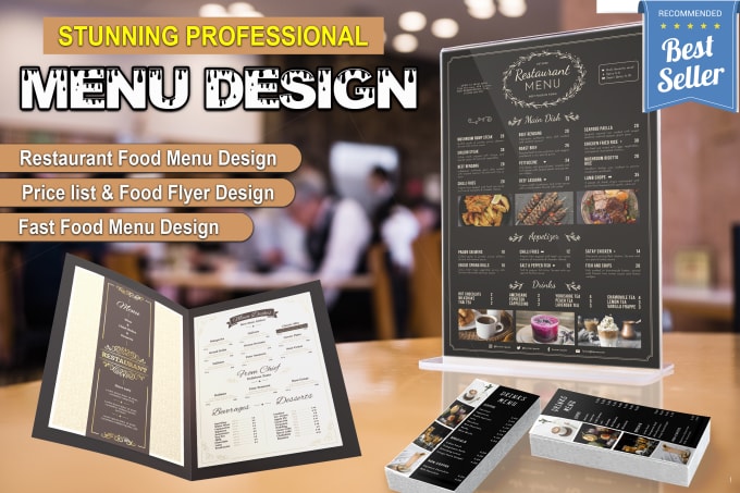 Gig Preview - Design a modern stunning restaurant menu, price list, digital menu, food flyer