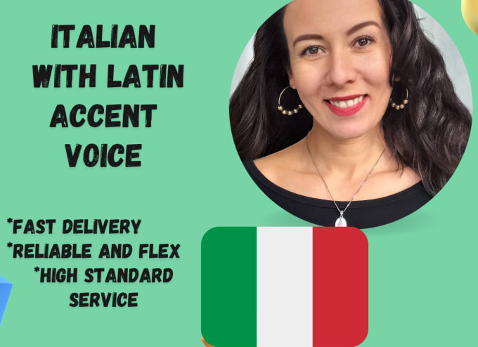 Gig Preview - Record a professional italian female voice with latin accent