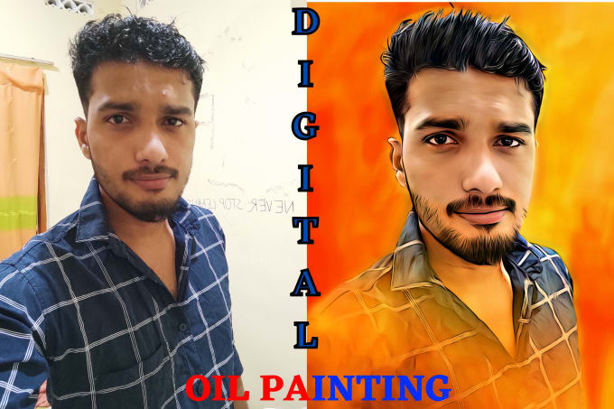 Gig Preview - Do realistic digital oil painting portrait from your photo