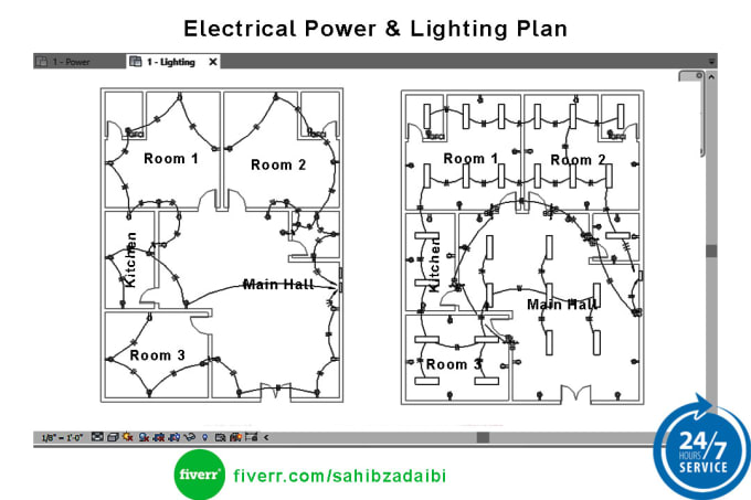 Gig Preview - Draw electrical power plans, lighting plans and slds