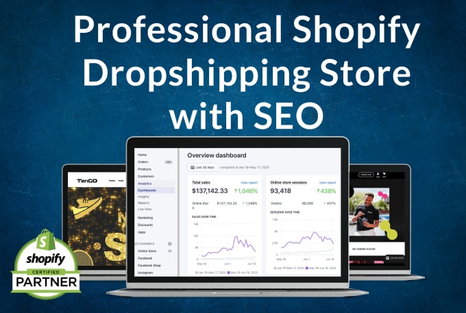 Gig Preview - Our agency will create high converting shopify dropshipping store and shopify website