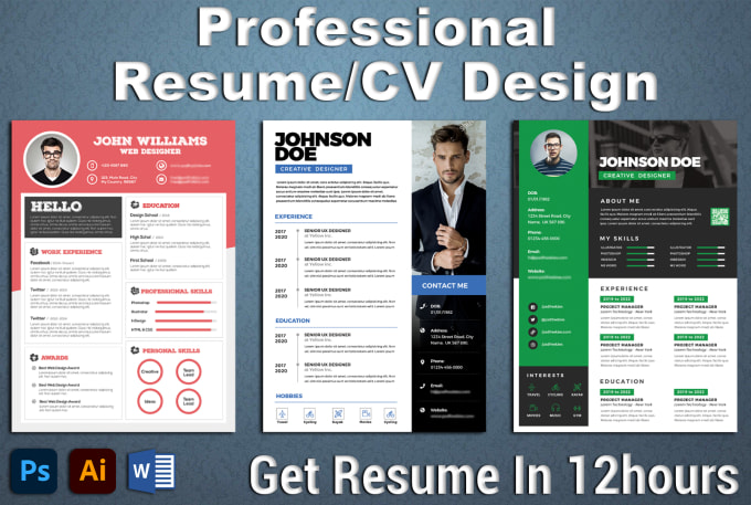 Gig Preview - Design a professional resume, CV, cover letter template