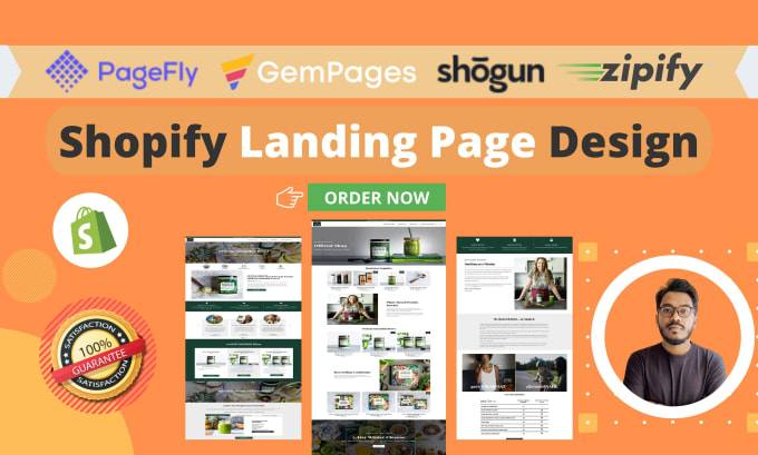 Gig Preview - Design high converting shopify landing page with pagefly, gempages, or shogun