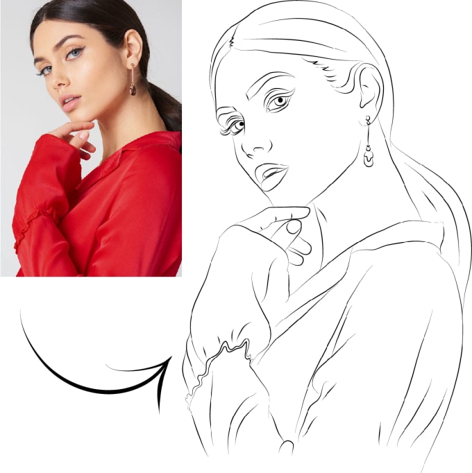 Gig Preview - Make a vector line drawing based on your photo