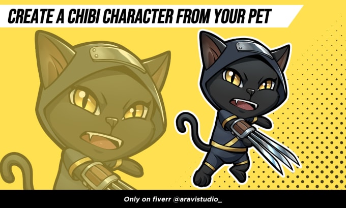 Gig Preview - Create a chibi character from your pet