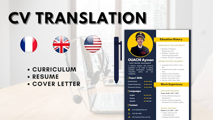 Gig Preview - Translate CV, resume or cover letter to english or french