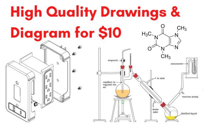 Gig Preview - Do the detailed drawings for your product manuals and books