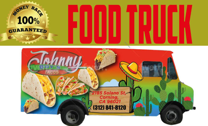 Gig Preview - Do professional food truck design, car wrap , van wrap ,