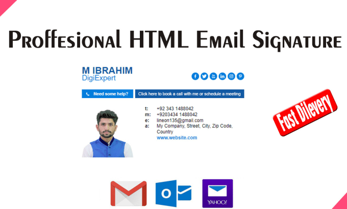 Gig Preview - Create professional clickable HTML email signature