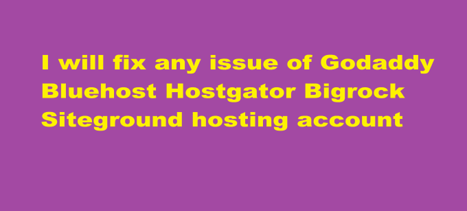 Gig Preview - Fix any issue of godaddy bluehost hostgator bigrock siteground hosting account