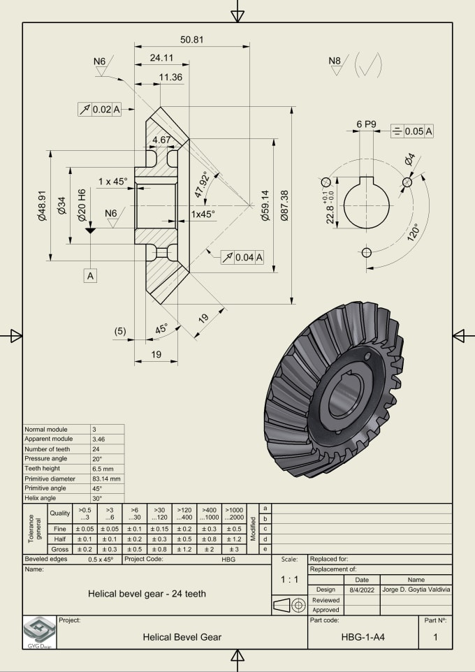 Gig Preview - Do 3d modeling and the manufacturing drawing of a mechanical part