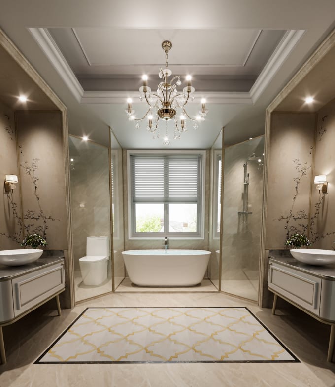 Gig Preview - Create bathroom interior and realistic 3d render