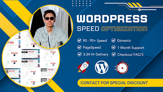 Gig Preview - Speed up wordpress website within 3 hours on gtmetrix and pagespeed