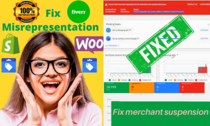 Gig Preview - Fix google merchant center suspension issue