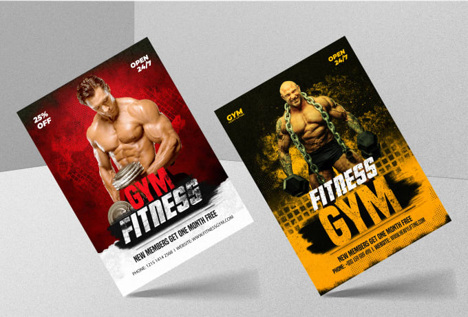 Gig Preview - Make trendy fitness, gym, workout, yoga or sports flyer