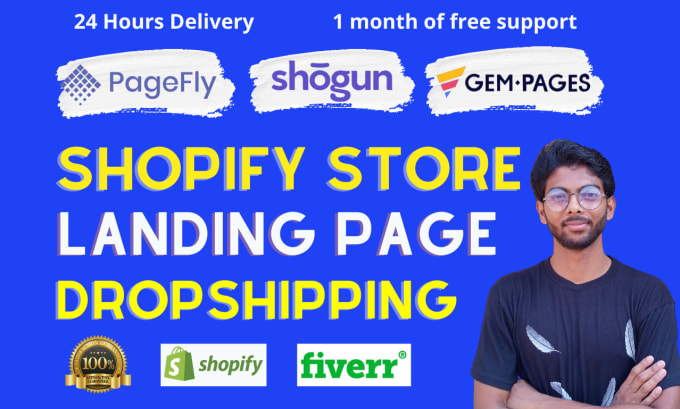 Gig Preview - Design shopify store, landing page with pagefly,gempages, shogun