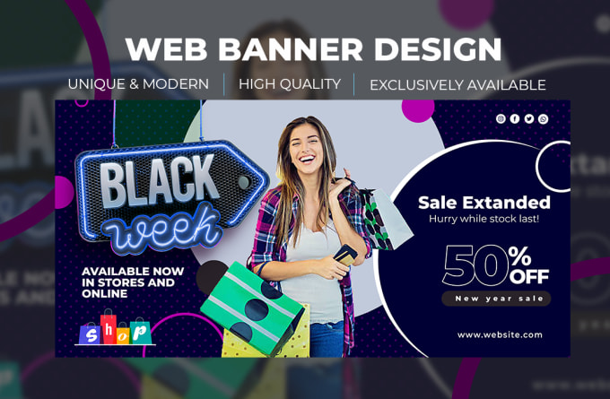 Gig Preview - Design professional social media banner, web banner design