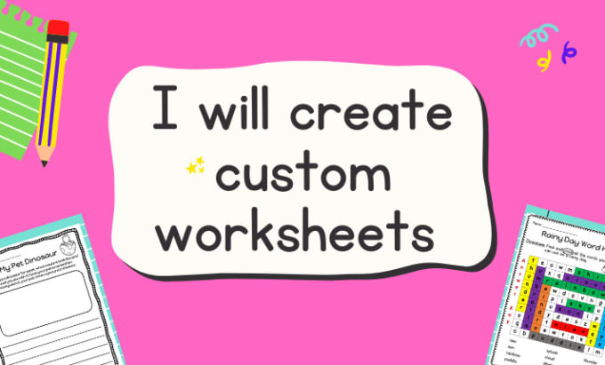 Gig Preview - Create custom worksheets for early elementary students