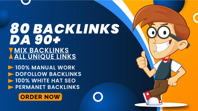 Gig Preview - Provide 80 high authority da 90 plus SEO dofollow backlinks