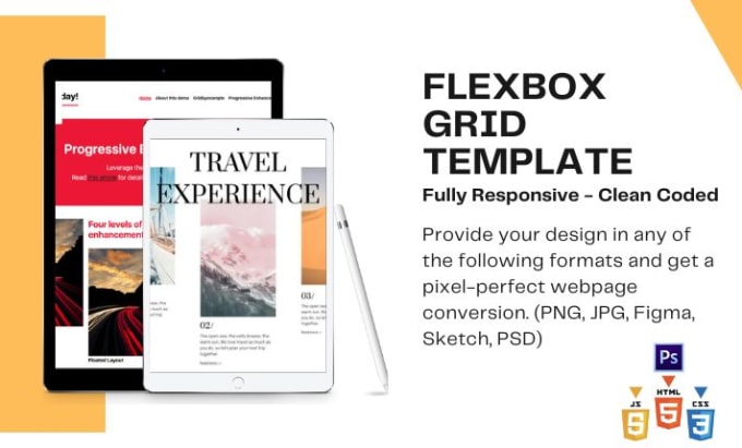 Gig Preview - Develop any template with flexbox grid