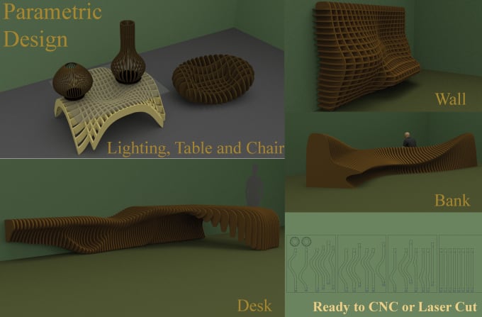 Bestseller - do furniture with parametric design at rhino grasshooper ready to cnc