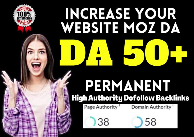 Gig Preview - Increase domain authority moz da 50 plus, domain rating monthly seo