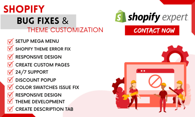 Gig Preview - Do shopify theme customization, development and shopify website bug fixes