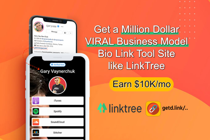 Bestseller - create same bio link tool website like linktree high earning site