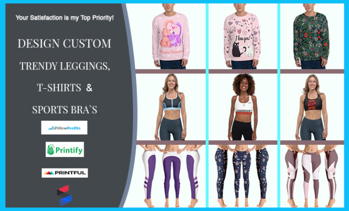 Gig Preview - Design custom and trendy t shirts, hoodies, bras and leggings design