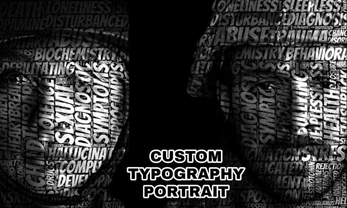 Gig Preview - Design typography word cloud art text portrait from photo