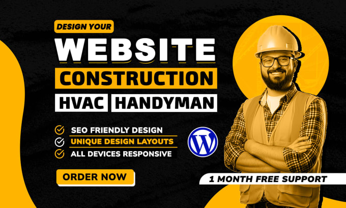 Gig Preview - Build top quality website for handyman, construction, plumbing, hvac