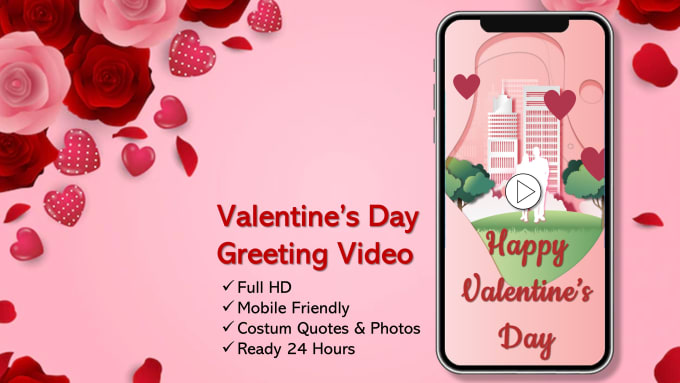 Gig Preview - Make romantic happy valentine day video