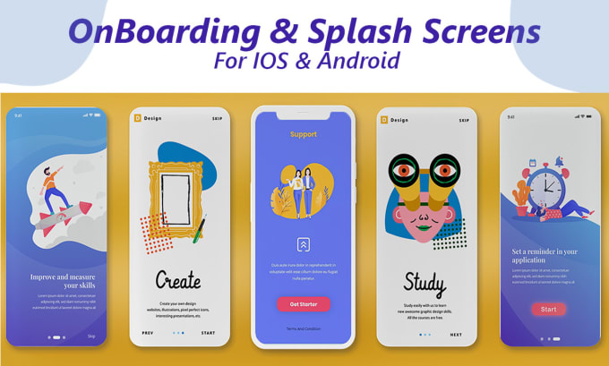 Bestseller - do onboarding design splash screen design in figma