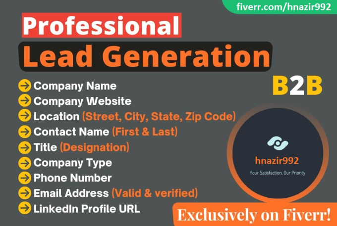 Gig Preview - Provide b2b lead generation for any industry