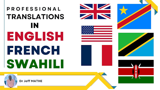 Gig Preview - Translate english, french, swahili documents, books today