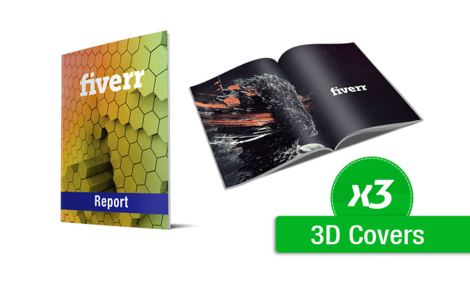 Gig Preview - Create the 3d mockups of your marketing report or magazine