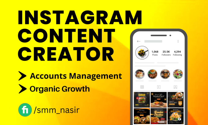 Gig Preview - Be your instagram content creator and marketing manager