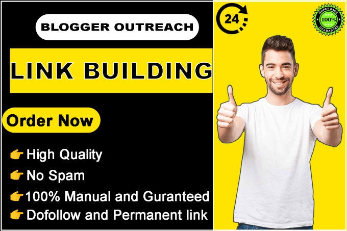 Gig Preview - Build SEO backlinks through blogger outreach high quality link building service