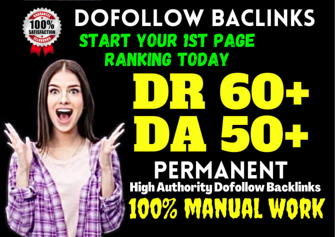 Gig Preview - Give high tf, da, DR permanent dofollow backlinks for SEO