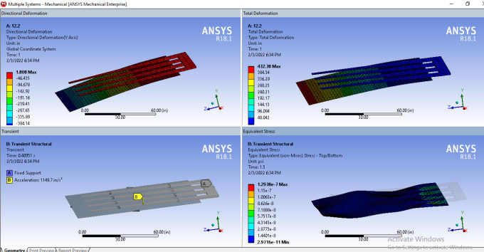 Gig Preview - Do finite element analysis fea using ansys workbench