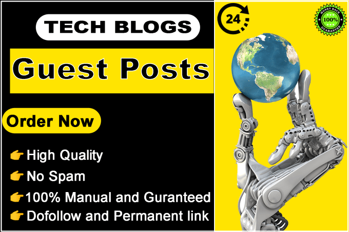 Gig Preview - Do guest posts or link insertion on tech blog SEO backlinks