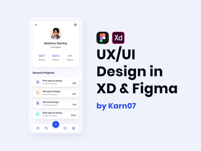 Gig Preview - Do mobile app ux ui design in adobe xd ,figma