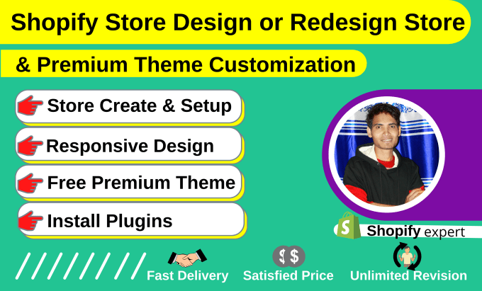 Gig Preview - Design your stunning shopify website, shopify dropshipping store