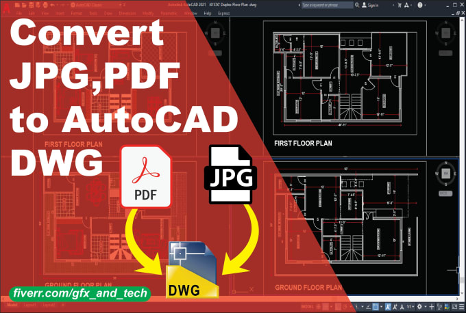 Gig Preview - Make architectural drawing in autocad or convert pdf to cad