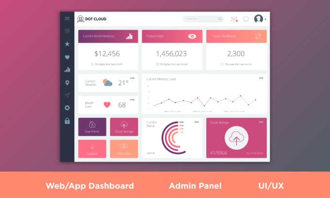 Gig Preview - Design clean web and app dashboard, admin panel UI design