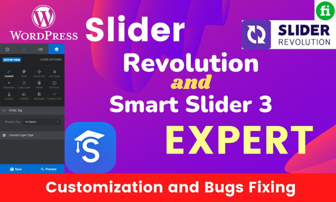 Gig Preview - Design or fix revolution slider, smart slider 3, ecommerce dynamic slider