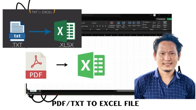 Gig Preview - Convert txt, pdf, csv file to excel file