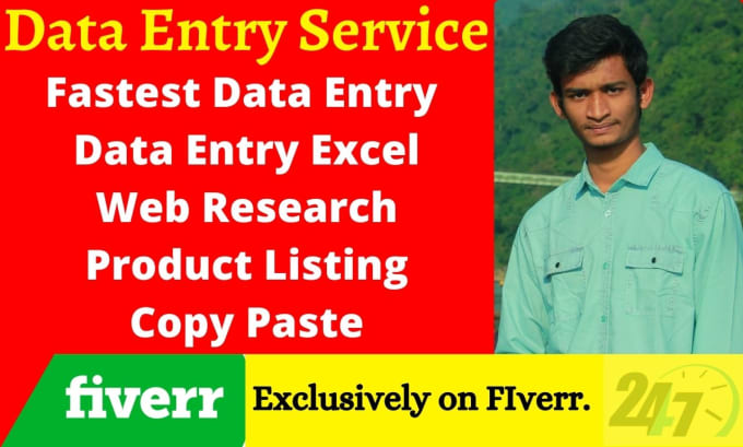 Bestseller - do fastest data entry, copy paste, web research, excel data entry