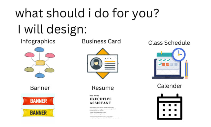 Gig Preview - Devise the considerable valuable infographic, business card, and class schedule