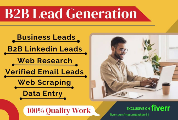 Gig Preview - Do b2b lead generation,targeted leads,linkedin leads,web research